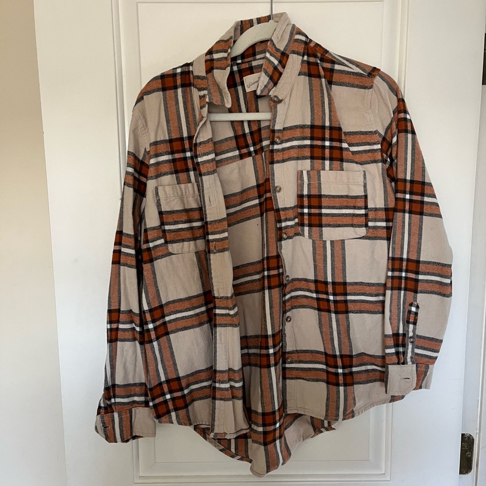 Target orange and tan flannel